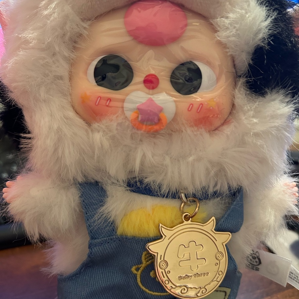 Baby three zodiac series - cow or ox with cute pacifier and gold colored zodiac. - Picture 2 of 3